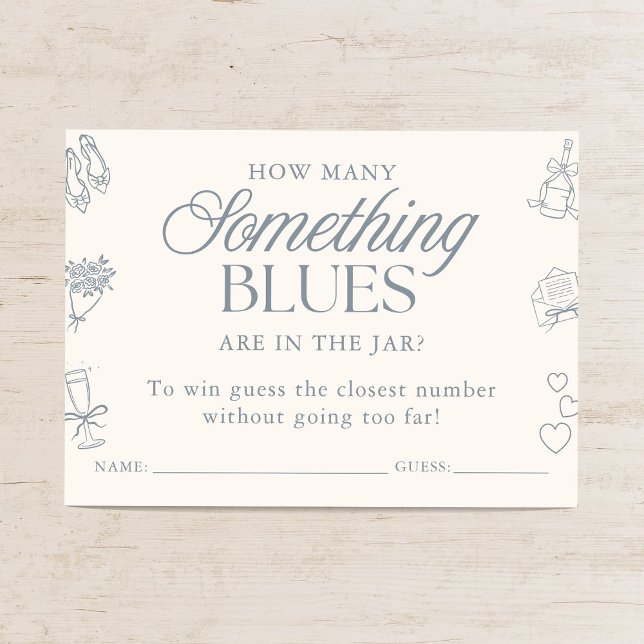 Something Blue Bridal Shower Guessing Game Tilläggskort (Skapare uppladdad)
