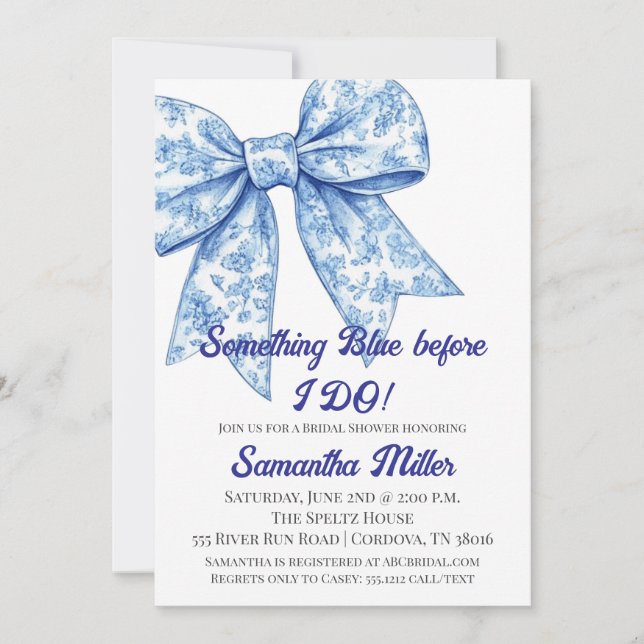Something Blue Bridal Shower Invitation Inbjudningar (Framsida)