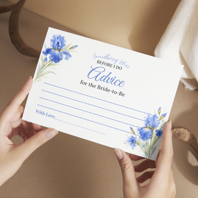 Something Blue Bröllopsdusch Rådkort (Something Blue Bridal Shower Advice Card
)