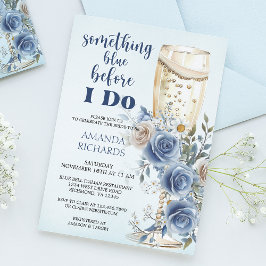 Something Blue Champagne Floral Bridal Shower Inbjudningar