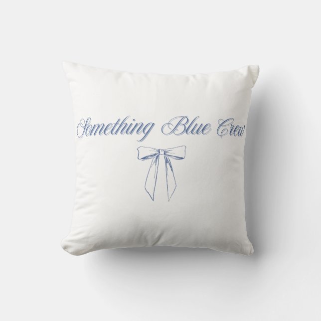 Something Blue Crew Design | Blå Båge Brudtärna Kudde (Framsida)