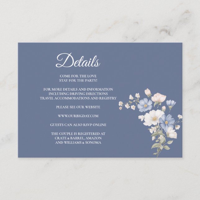 Something Blue Enclosure Card Details Tilläggskort (Framsida)