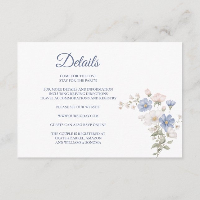 Something Blue Enclosure Card Details Tilläggskort (Framsida)