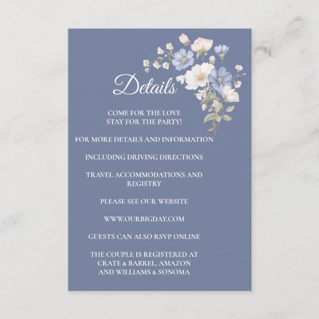 Something Blue Enclosure Card Details Tilläggskort (Framsida)