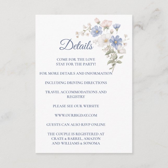 Something Blue Enclosure Card Details Tilläggskort (Framsida)