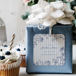 Something Blue Favor Stickers Bridal Shower Labels Fyrkantigt Klistermärke