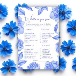 Something blue floral Bridal shower purse game