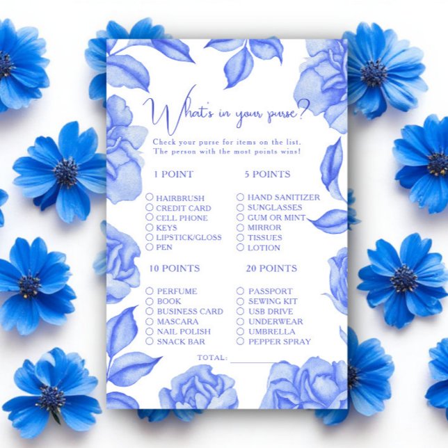 Something blue floral Bridal shower purse game (Skapare uppladdad)