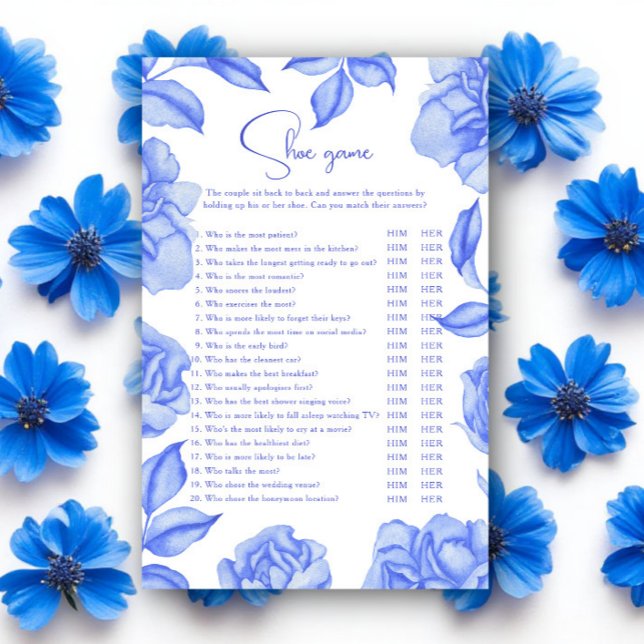 Something blue floral Bridal shower Shoe game (Skapare uppladdad)