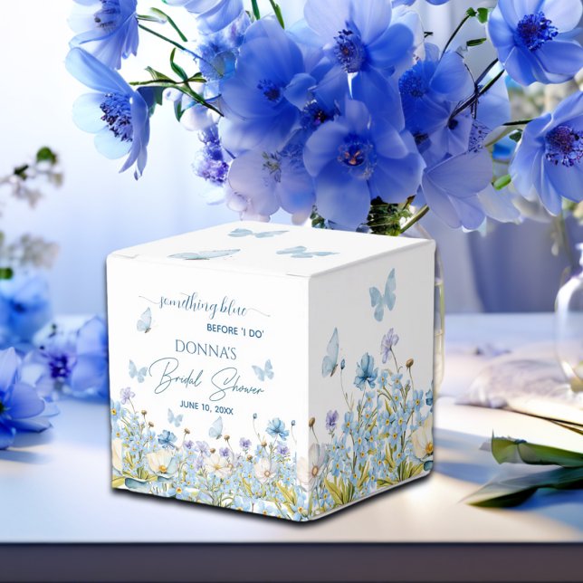 Something Blue före "Ja, jag gör det" Bröllopsdusc Presentaskar (Skapare uppladdad)