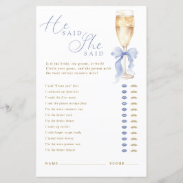 Something Blue He Said She Said Game