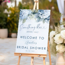 Something Blue Hydrangea Bridal Shower Sign