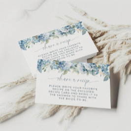Something Blue Hydrangea Recipe Card Insert Tilläggskort