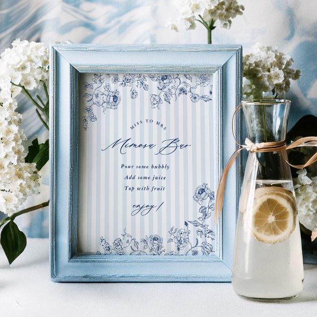Something Blue Mimosa Bar Sign Bridal Shower Party Poster (Skapare uppladdad)