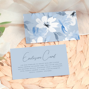 Something Blue Modern Floral Bröllopsdusch Tilläggskort