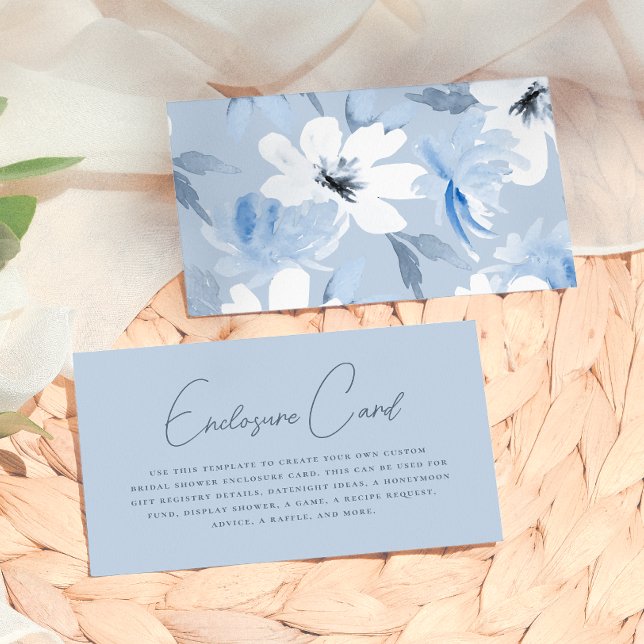 Something Blue | Modern Floral Bröllopsdusch Tilläggskort (Skapare uppladdad)