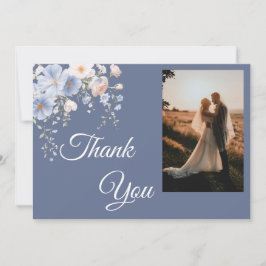 Something Blue Photo Thank You Card Tack Kort