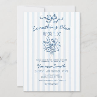 Something Blue Stripe Bridal Shower Invitation Inbjudningar