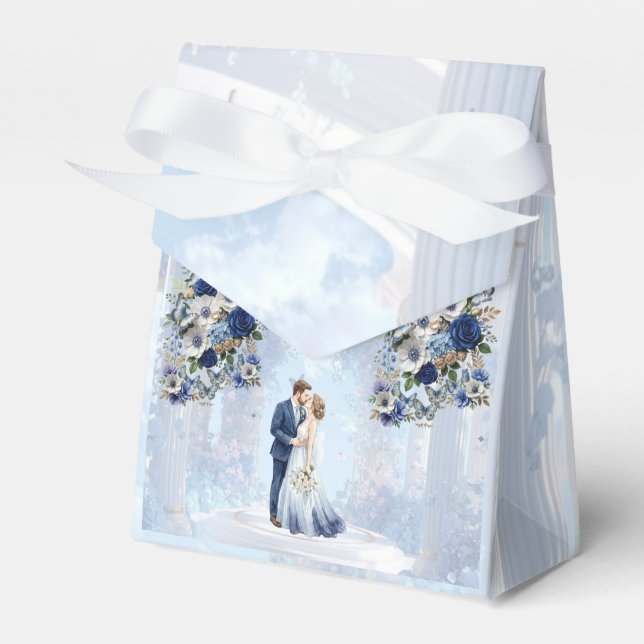 Something Blue Wedding Favor Box Presentaskar (Framsidan Sidan)