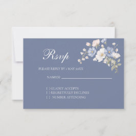 Something Blue Wedding RSVP card OSA Kort