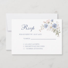 Something Blue Wedding RSVP card OSA Kort