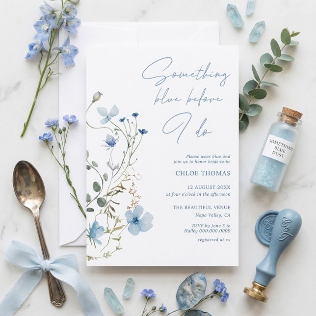 Something Blue Wildflower Bridal Shower Inbjudningar (Skapare uppladdad)