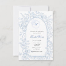 Something Blue Wildflower Bridal Shower Invitation