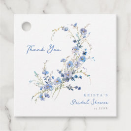 Something Blue Wildflowers Bridal Shower Gåvor Etiketter