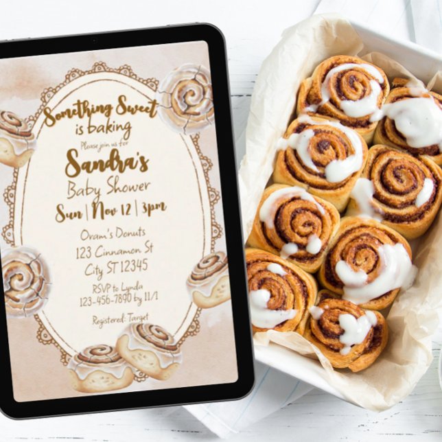 Something Sweet, Cinnamon Roll Baby Shower Inbjudningar (Skapare uppladdad)