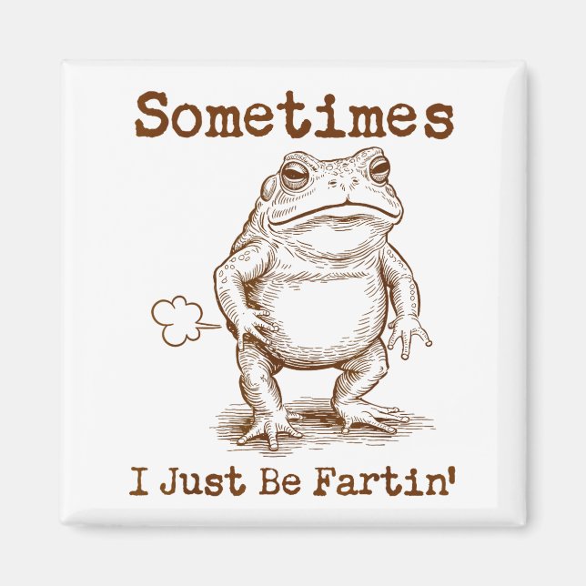 Sometimes I Just Be Fartin’ Frog Funny Rude Silly  Magnet (Framsidan)