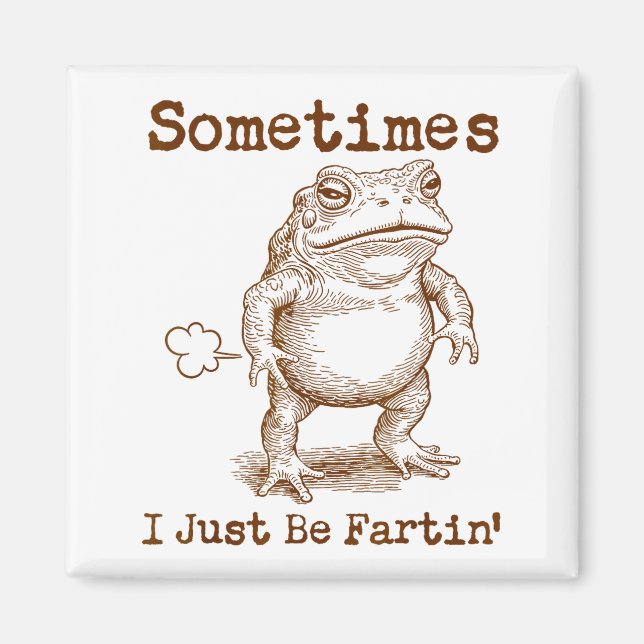 Sometimes I Just Be Fartin’ Frog Funny Rude Silly  Magnet (Framsidan)