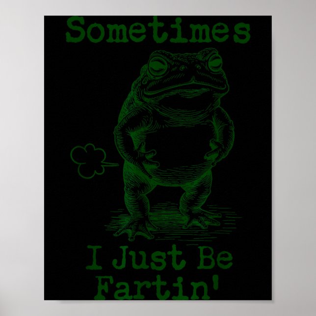 Sometimes I Just Be Fartin’ Frog Funny Rude Silly  Poster (Framsidan)