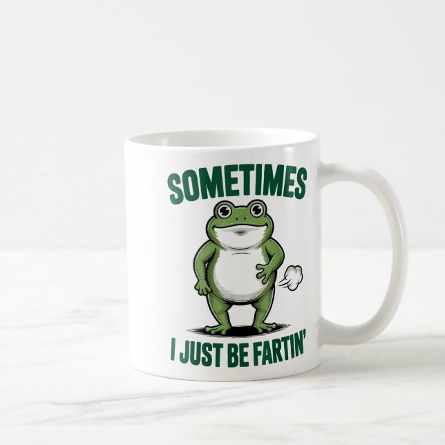 Sometimes I Just Be Farting Frog Christmas Funny F Kaffemugg (Höger)