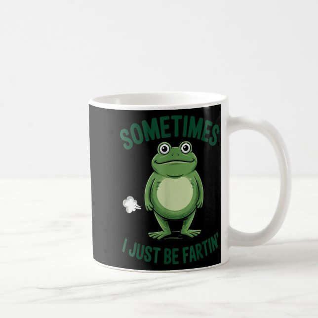 Sometimes I Just Be Farting Frog Christmas Funny F Kaffemugg (Höger)