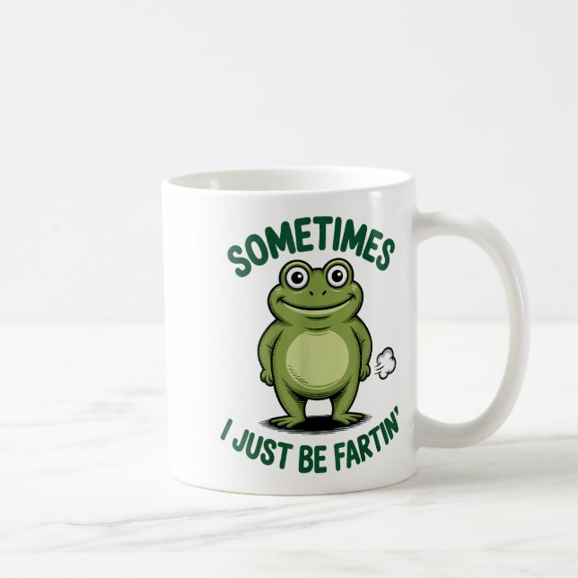 Sometimes I Just Be Farting Frog Christmas Funny F Kaffemugg (Höger)