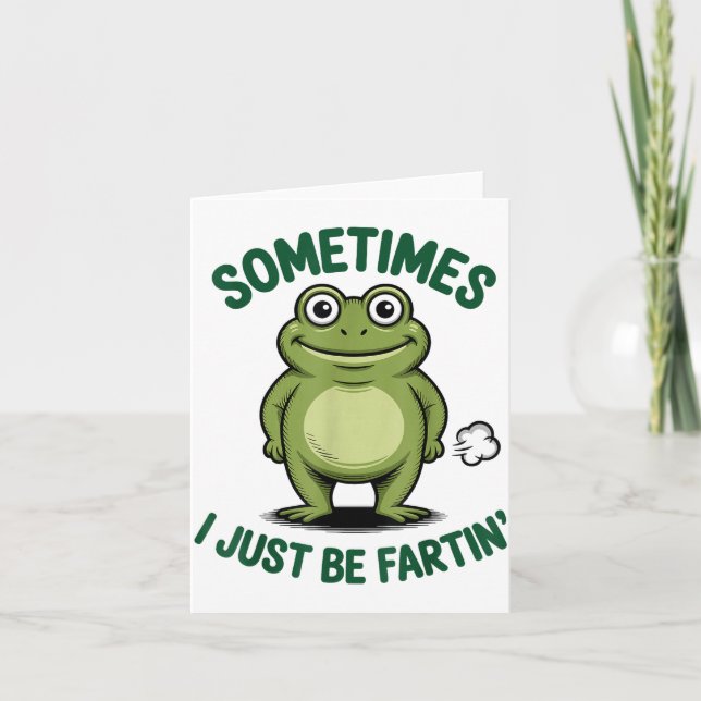 Sometimes I Just Be Farting Frog Christmas Funny F Kort (Framsida)