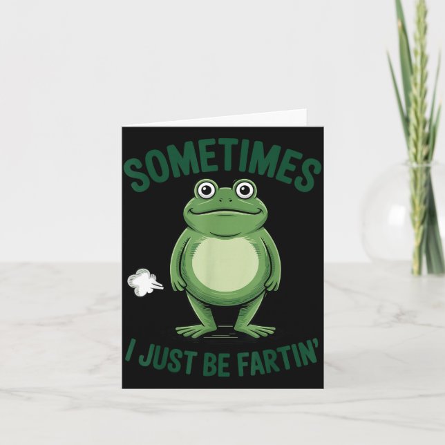Sometimes I Just Be Farting Frog Christmas Funny F Kort (Framsida)