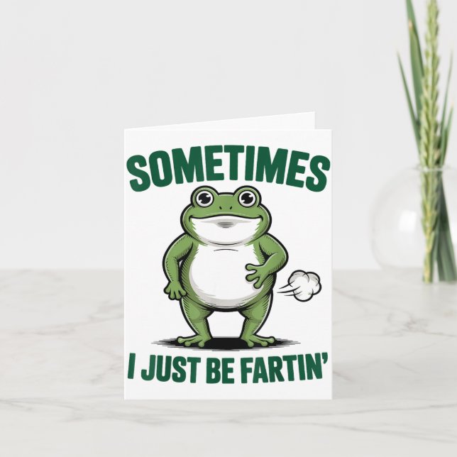 Sometimes I Just Be Farting Frog Christmas Funny F Kort (Framsida)