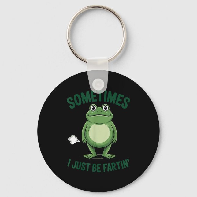 Sometimes I Just Be Farting Frog Christmas Funny F Nyckelring (Framsida)