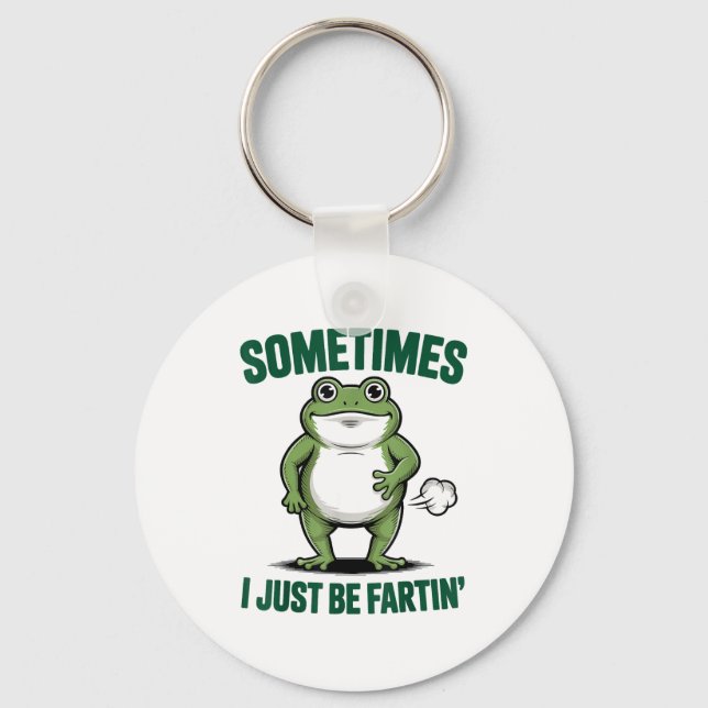 Sometimes I Just Be Farting Frog Christmas Funny F Nyckelring (Framsida)