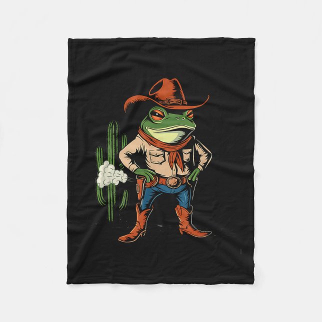 Sometimes I Just Be Farting Funny Cowboy Frog  Fleecefilt (Framsidan)