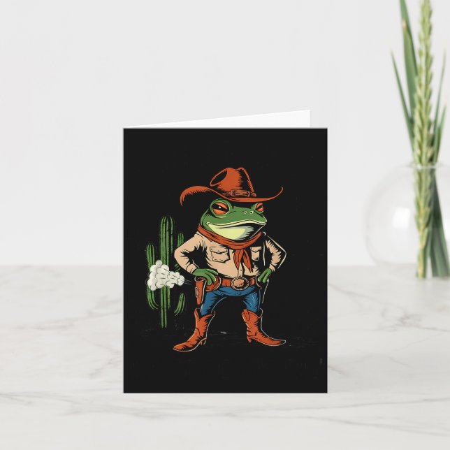 Sometimes I Just Be Farting Funny Cowboy Frog  Kort (Framsida)