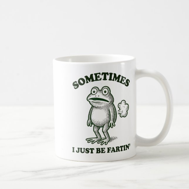 Sometimes I Just Be Farting Funny Frog  Kaffemugg (Höger)