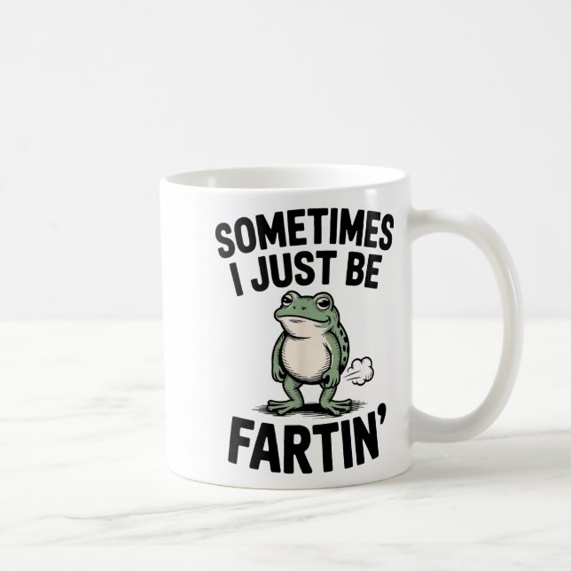 Sometimes I Just Be Farting Funny Frog Meme Animal Kaffemugg (Höger)