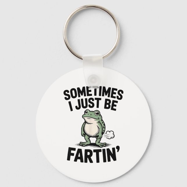 Sometimes I Just Be Farting Funny Frog Meme Animal Nyckelring (Framsida)