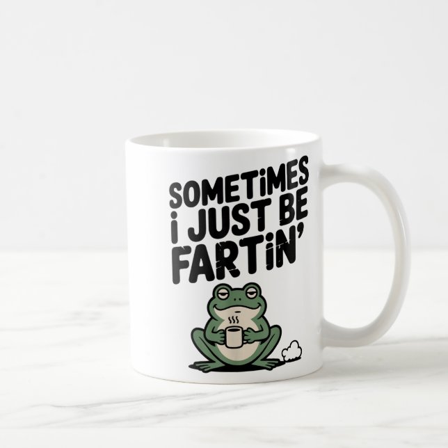 Sometimes I Just Be Farting Funny Meme Silly Frog  Kaffemugg (Höger)