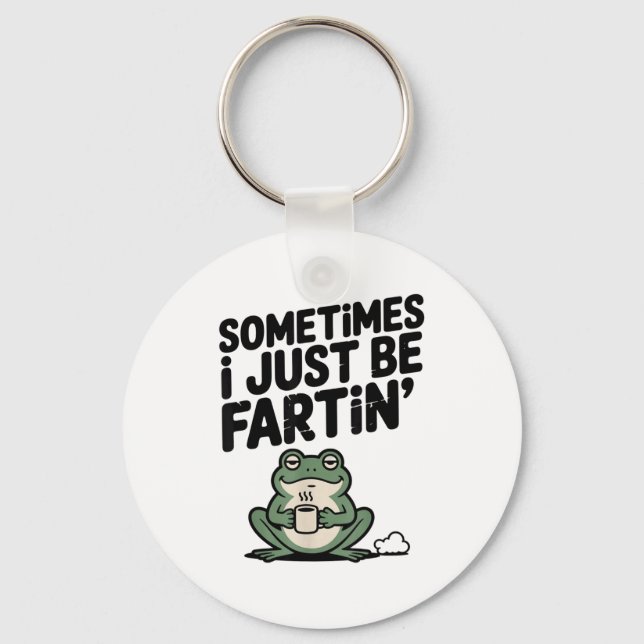Sometimes I Just Be Farting Funny Meme Silly Frog  Nyckelring (Framsida)