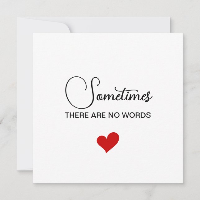 Sometimes There Are No Words Tack Kort (Framsida)