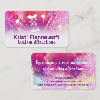 Sömförsäljning sömmerska kvilt affärs kort