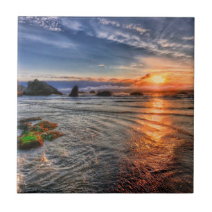 Somistic Sea Bay Sunset Kakelplatta